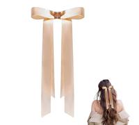 Magnetic Hair Clips for Styling, Seamless Magnetic Bow Clip with Detachable Ribbon, Strong Hold Smart Metal Hairpin, No Crease Hair Accessories for Women & Girls, Butterfly Design (Beige)