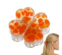 Magnetic Hair Clips for Women, Non-slip Leopard Pattern Strong Four Leaf Clover Shape Hair Claw Clips, Daily Use Home Salon Travel Party Wedding New Year