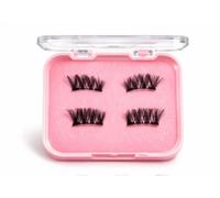 Magnetic Half Lashes Clip-On - No Glue Reusable Wispy Cat Eye Half Eyelashes - Lightweight Natural Look Outer Corner False Lashes - Easy 1-Second Application with Applicator Tool