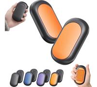 Magnetic Hand Warmers Rechargeable 2 Pack, Electric Handwarmers Ultra Thin Light Portable for Pocket Gloves,Up to 8 hrs,Winter Sports Golf Accessories, Secret Santa Gifts for Men Women Dad (Orange)