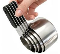 Magnetic Handles 5 Piece Stainless Steel Measuring Cups, Black, Kitchen Gadgets for Measure Liquid and Dry Ingredients, Cooking & Baking