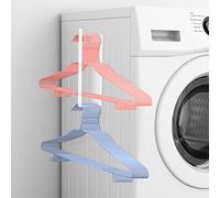 Magnetic Hanger Storage Rack,Wall Mount Clothes Rack Organizer for Washing Machine,Hanger Stacker for Closet Laundry Room,Space Saving Clothes Hanger Storage (White)