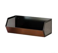 Magnetic Hanging Shelf with Raised Side Walls for Kitchen and Office, Space Saving Storage Organizer Mounted on Metal Surfaces, No Tools Needed (Black)