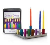 Magnetic Hanukkah Travel Menorah with Colored Candles for Chanukah