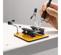 Magnetic Helping Hands Clamp Metal, Adjustable Third Hand Soldering Holder Stand For Small Electronics, Hobby DIY, Craft, Jewelry, PCB Repair Solder Aid Station (Yellow-black, small)