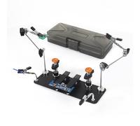 Magnetic Helping Hands Clamp Metal, Adjustable Third Hand Soldering Holder Stand For Small Electronics, Hobby DIY, Craft, PCB Repair, Precise Work, Exclusive Dual-Head Ultra-Grip (Yellowblack, long)