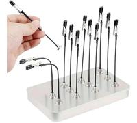 Magnetic Helping Hands Soldering Tool, 12PCS Model Painting Stand Base Holder, Adjustable Spray Paint Clamps with Storage Box, Bendable Alligator Clip Sticks Set for DIY Crafts & Electronics (Silver)