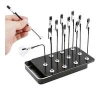 Magnetic Helping Hands Soldering Tool, 12PCS Model Painting Stand Base Holder, Adjustable Spray Paint Clamps with Storage Box, Bendable Alligator Clip Sticks Set for DIY Crafts & Electronics (Black)