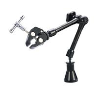 Magnetic Helping Hands with 10X Magnifying Lamp,Larger Sturdy Base,360 Hot Air Gun Holder,4 Flexible Magnetic Arms 4 PCB Holder for Repair Solder Station. (Black,Single Magic Hand)