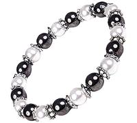 Magnetic Hematite Bracelet for Women - Stretch Beaded Faux Pearl Bracelet - Spiritual Energy Jewellery - Elegant Gift for Her - Supplied in Luxury Gift Box