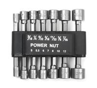 Magnetic Hex Drill Bit Set 14-Piece 5-12mm & Inch Sizes - Quick Change Hex Bit Socket Set for Electric & Manual Screwdrivers - Durable Cr-V Steel Nut Driver Kit