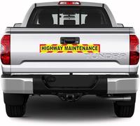 Magnetic Highway Maintenance Chevron Sign, Yellow, 500mm x 90mm, Large Safety Warning Decal for Plant Tractor Horse Trailer Construction Vehicles (500mm x 90mm)