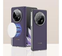 Magnetic Hinge Case Compatible with Oppo Find N5,with Magnetic Ring Leather Full Body Protection Protective Case Cover for Find N5 (Purple)