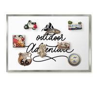 Magnetic Home Office Memo Board 60x40 Mountain Adventure Silver Border