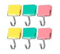 Magnetic Hooks Creative All-Purpose Kitchen Super Strong Magnet Free Nails Hook Up for Workshop Office Garage Kitchen Microwave Oven Refrigerator Bathroom Fridge Doors Load 2kg（Total 6Pack）
