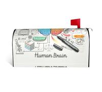Magnetic Human Brain Print Mailbox Cover,Durable Stylish Mailbox Covers,Waterproof Easy To Install For All Seasons