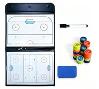 Magnetic Ice Hockey Tactics Board Leather 2.5-Fold with Pen for Coaching | Features Half-court and Full-court Layouts; PU Material; Stands Firmly; Easy Clean; Quick Utility Adjustments