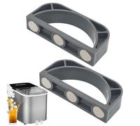 Magnetic Ice Scoop Holder, 2X Magnetic Scooper Storage Replacement Rack, Compact Ice Maker Gadgets Mount Stand for Home, Kitchen, 3.74x0.75x1.77 Inches, Black