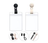 Magnetic ID Name Badge Holder for Shirt, Suitable for Offices, Doctors, Nurses, Teachers, and Students, Innovative Magnetic Suction Design to Keep Clothes Traceless (Black & Beige)
