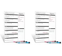Magnetic Innovations A3 Magnetic Weekly Planner Fridge Whiteboard, Family Meal Planner and Shopping List - Memo Board for Appointments and Reminders (Pack of 2)