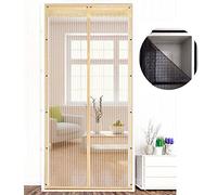 Magnetic Insect Door Net Screen Door Bug Keep Insects Out Mosquito Fly Insect Mesh Guard 5 Colour 20 Sizes 8 Day Delivered Easy to Use for Balcony Sliding Doors Living Room(Beige,80cm X 200cm)