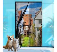 Magnetic Insect Door Screen 106 x 190m Easy to Install Without Drilling Fly Screen for Doors Full Frame Magic Tape for Balcony Sliding Living Room Children's Room, Black
