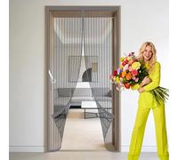 Magnetic Insect Door Screen 140 x 246 cm Hands Free Closing Screen Mesh Insect Protection Door Keeps Flies Mosquitoes Out Suitable for Patio Room Balcony Bedroom, Grey