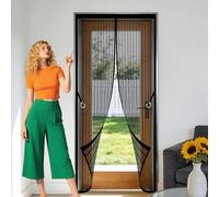 Magnetic Insect Screen Door 111 x 272 cm Self Sealing Fly Insect Screen Door Shuts Automatically Easy to Install Without Drilling Suitable for Patio Room Balcony Bedroom, Black