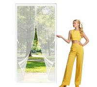 Magnetic Insect Screen Door 127 x 236 cm No Tools Installation Magnetic Fly Screen for Doors Keeps Flies Mosquitoes Out Suitable for Patio Room Balcony Bedroom, White