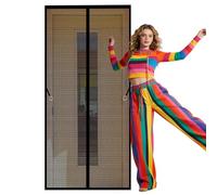 Magnetic Insect Screen Door 65 x 282 cm Full Frame Magic Tape Door Fly Screen Curtain Magnetic Keep Fresh Air in Bugs Out for Home, Bedroom, Living Room, Kitchen, Patio, Black