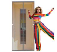 Magnetic Insect Screen Door 65 x 292 cm Full Frame Magic Tape Door Fly Screen Curtain Magnetic Keep Fresh Air in Bugs Out for Home, Bedroom, Living Room, Kitchen, Patio, Grey