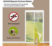 Magnetic Insect Screen Door 80x195 cm - Stronger Magnets No-Drill Easy Install Fly Curtain for Bedroom Patio Basement - White Bug Protection Pet-Friendly Solution