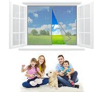 Magnetic Insect Screen Windows Mosquito Screen Windows 60x95 cm Net with Magnets Hands Free Reinforced Mesh Curtain with Full Frame Magic Tape Gray Z