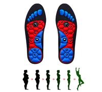 Magnetic Insoles, 1 Pair Magnetic Therapy Insoles, Acupressure Insole for Women and Men, Reflexology Orthotic Gel Insoles Mens Plantar Fasciitis Foot Health Care (Red, 35-39)