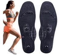 Magnetic Insoles Foot Massage Insoles, Therapy Reflexology Pain Relief Shoe Insoles for Plantar Fasciitis, Acupressure Slimming Orthopedic Insoles,S, black