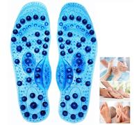 Magnetic Insoles Foot Massage Insoles with Arch Support, Acupressure Slimming Insoles for Weight Loss, Reflexology Insole for Flat Feet, Plantar Fasciitis, Pain Relief,S, blue
