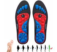 Magnetic Insoles, Orthopedic Insoles for Women and Men, Acupressure Massage Reflexology Plantar Fasciitis Foot Care (Red, S(35-39))