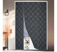 Magnetic Insulated Door Curtain 210x200cm Double Door Cover Windproof & Soundproof Oxford Cloth Self Closing Thermal Barrier for Winter Energy Saving Doorway Solution