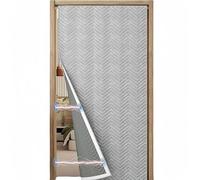 Magnetic Insulation Door Curtain Winter Warm Windproof & Soundproof Cover for Bedroom & Living Room Gray 80x180cm Energy Saving Door Drapes