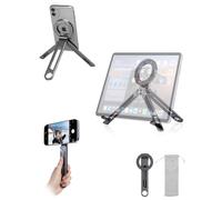 Magnetic iPad Tripod Stand Universal Phone Holder for iPad Pro/Air/Mini & iPhone 17-12 Series - Aluminium Maglock Smartphone Mini Tripod | Tablet Holder Stand Compatible with MagSafe Phones/Tablets