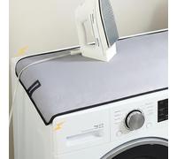 Magnetic Ironing Mat Portable Heat Resistant Pad by Encasa XO, Ironing Board Alternative Cover, Foldable Travel Blanket for Tabletop, Washer/Dryer, Silver, 18"x31"