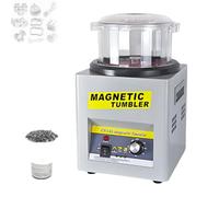 Magnetic Jewelry Polisher, 180mm Barrel, Adjustable Timer 1-60 Min, Includes 500g Magnetic Pins for Metal Jewelry Finishing and Polishing