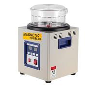 Magnetic Jewelry Polisher Machine 2000-2800rpm, 400-800g Capacity, Timer, Dual Direction Rotation for Precision Burnishing, Deburring, Metal Finishing Tool