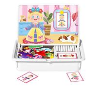 Magnetic Jigsaw Puzzle Boxes | Magnetic Dress-up Wooden Dolls Pretend Play Set,Educational Learning Jigsaw for Road Trip Home School Outdoor Vacation