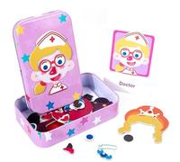 Magnetic Jigsaw Puzzle for Kids - Portable Travel Activity with Stylus & Stamps - Screen-Free Learning & Educational Gift for Toddlers Ages 2-5 Years Old (Pink)