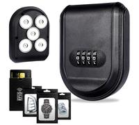 Magnetic Key Box for Under Car with 5 Strong Magnets, Hide a Key Outside with Resettable Combination Lock Box, Waterproof Magnetic Key Holder for Outdoor, Vehicle, Home, or Office Use (1, Black)