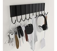 Magnetic Key Holder for Fridge with 10 Hooks, Magnetic Utensil Holder for Wall, Strong Magnetic Key Hanger Hooks Organizer, Magnent Key Rack for Kitchen Metal Door Garage Grill Tools Coat Towel Purse