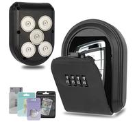 Magnetic Key Holder Under Car,Hide a Key Outside with Combination Lock box,Resettable Safe Security Code Lockbox with 5 Strong Magnets,Anti-drop magnetic key box for under car,indoor,outdoor (1,Black)