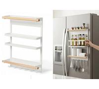 Magnetic Kitchen Rack With Shelf And 6 Hooks For Fridge