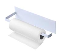 Magnetic Kitchen Roll Holder No Drilling Required Stainless Steel Kitchen Roll Holder for Kitchen Roll Holder Wall Storage Organiser Suitable for Fridge Microwave Metal Cabinet (White)